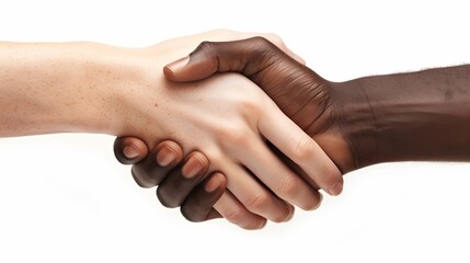 Aufkleber - A powerful image illustrating unity and solidarity, with a handshake between individuals of