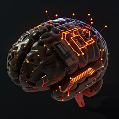 Poster - Abstract science concept, brain network connects information and ideas, AI technology intelligence