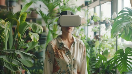 Poster - Modern virtual reality tech, VR headset glasses for innovative entertainment and digital experiences