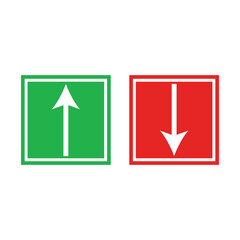 Sticker - Green Up Arrow, Red Down Arrow icon eps10