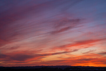 atardecer cálido en el sur de españa