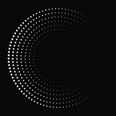 Aufkleber - Halftone dots in circle form, dot in round, halftone dots vector, vector dotted frame, design element