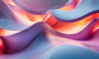 Poster - geometric volumetric background with wavy elements, demonstrating the elasticity and fluidity of mat