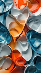 Poster - abstract colored geometric volumetric background with wavy elements