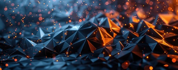 Poster - abstract futuristic design showcasing dark geometric forms and radiant illumination.