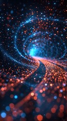 Poster - Technological light 3D background evokes a sense of movement