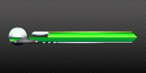 Wall Mural - green and silver colored lower third title banner for video screen broadcast presentations