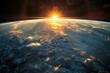 Sunrise over planet Earth,  Elements of this image furnished by NASA