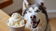 Our Husky Loves The Homemade Ice Cream Made From Natural Yogurt