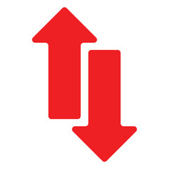 Sticker - Up and down arrow icon in trendy style. Upward and downward sign symbol. Arrow icon.