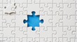 © Iswanto - White puzzle with one piece removed, illustrating the missing link