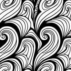 Wall Mural - Simply drop pattern black and white