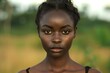 Beautiful young african american woman with natural make-up
