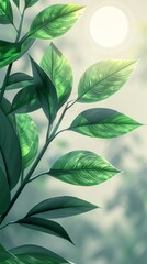 Wall Mural - Close Up of a Green Plant With Leaves