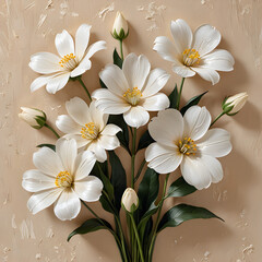 Wall Mural - white frangipani flowers