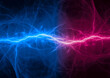 Purple and blue neon lightning background, electrical abstract