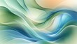 Abstract artwork of flowing waves in a harmonious blend of green and blue tones, creating a tranquil and soothing visual experience.For modern and minimalist spaces and web design.