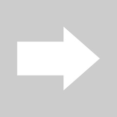 Wall Mural - Share icon with arrow. White arrow  icon on grey background. flat design arrow pointing backward icon. right, next, forward, proceed straight, symbol for direction. Vector illustration. Eps file 103.