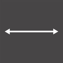 Wall Mural - Double arrow icon, two side simple icon vector, White Arrow Isolated on grey background. Vector illustration. Eps file 118.