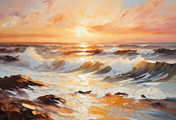 Wall Mural - sunset over the sea