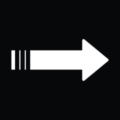 Wall Mural - White Arrow icon isolated on black background. Arrow icon in trendy design style. Arrow vector icon modern and simple flat symbol for web site, mobile app, UI. Vector illustration. Eps file 133. 