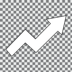 Wall Mural - Share icon with arrow. White icon on transparent background. flat design arrow pointing backward icon. right, next, forward, proceed straight, symbol for direction. Vector illustration. Eps file 144.