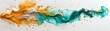Liquid abstract background banner cyan white and orange