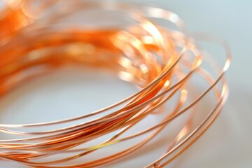 Poster - Close up of a bunch of copper wires, suitable for technology or industrial concepts