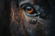 Detailed close up of a horse's eye, suitable for animal and nature themes