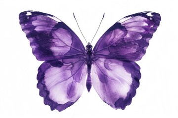 Wall Mural - a beautiful purple butterfly painted in watercolor. ideal for nature-themed designs