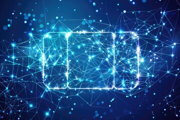 Poster - Modern cell phone connected to digital network, suitable for technology concepts