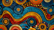 © Svetlana  - abstract background, African patterns blue, orange, green, turquoise