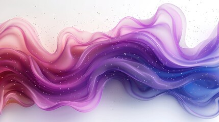 Wall Mural - Abstract dot particles wavy flowing curve pattern by colorful gradient blue purple pink on white background