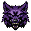 purple wolf logo, AI generated