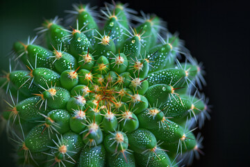 Aufkleber - Peyote cactus with aura-like rings pulsating outward, symbolizing spiritual vibrations,