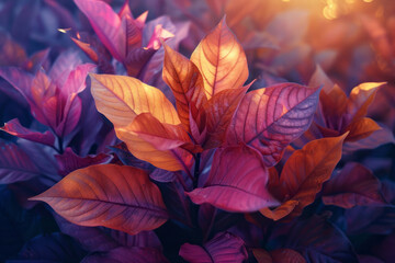 Aufkleber - Dynamic splashes of color emanating from tobacco rustica leaves, suggesting their use in energetic cleansing rituals,