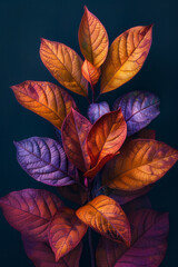 Poster - Tobacco rustica leaves in a hyper-realistic style but with exaggerated, dream-like colors,