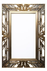 Poster - Golden art deco frame with ornament. Retro golden art deco or art nouveau frame in roaring 20s style.