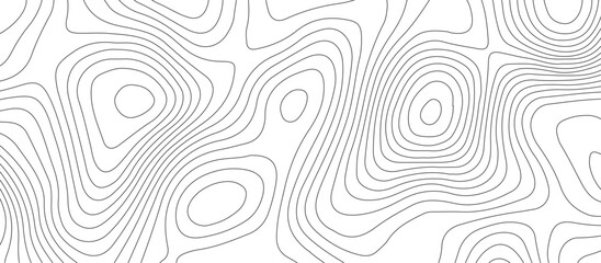 Naklejka na meble White background topography contour map with black curve lines .luxury topographic wavy pattern and geographic grid map design .