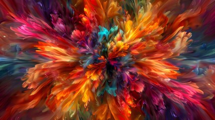 Aufkleber - Explosion of Color in Abstract Floral Art