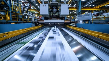 High-Speed Printing Press In Industrial Factory