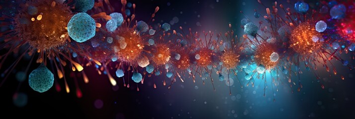 Poster - Bright Fireworks Illuminate Night Sky. Generative AI