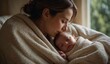 © Wellington - Mother gently cuddling her sleeping newborn baby