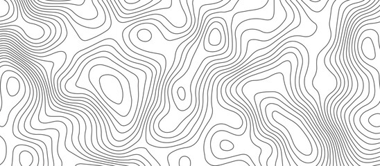  White background topography contour map with black curve lines .luxury topographic wavy pattern and geographic grid map design .