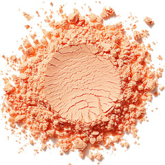 Crushed eyeshadow isolated on transparent background.  Top view.