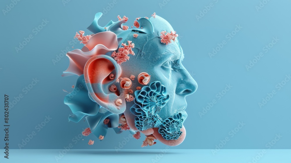 Ilustración de Stock 3D rendering image showcasing common ear ...