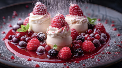 Canvas Print - Culinary delights: Delicious desserts in an artistic arrangement