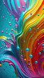 Vibrant pastel color splash and water splash background in underwater scene.