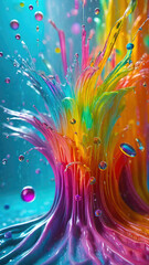 Aufkleber - vibrant pastel color splash and water splash background in underwater scene.