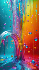 Aufkleber - vibrant pastel color splash and water splash background in underwater scene.